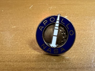 Vintage Nasa Apollo 1 Tie Pin Enamel Lapel 1960s Blue Copper Space
