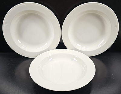 3) Syracuse China Brookline Rim Soup Bowls Set Vintage Restaurant Ware Retro Lot