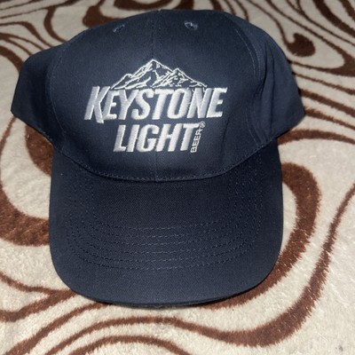 Keystone Light Hat Sportsman Vintage Navy Cotton Adjustable Strap Beer Cap