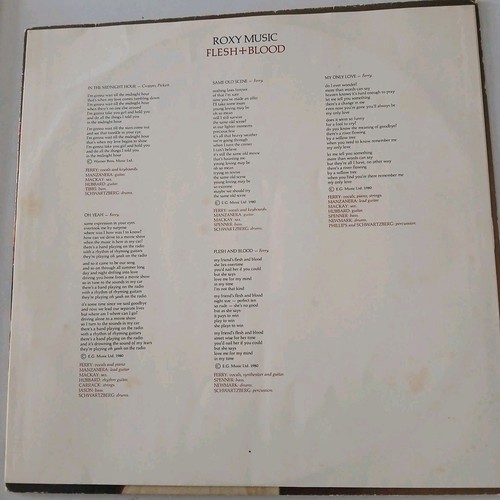 ROXY MUSIC FLESH AND BLOOD VINYL ALBUM LP (ORIGINAL 1980) FREE UK DELIVERY - Picture 5 of 7