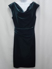 Vince Camuto Green Velvet Dress Womens 10 M Cowl Neck Event Cocktail Party J10