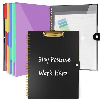 Clipboard Folio with Notepad, Multifunctional Clipboard Folder with Storage, ...