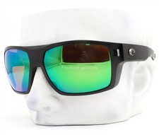 Costa Del Mar Diego Sunglasses Matte Black Green Polarized Plastic 580P w/case
