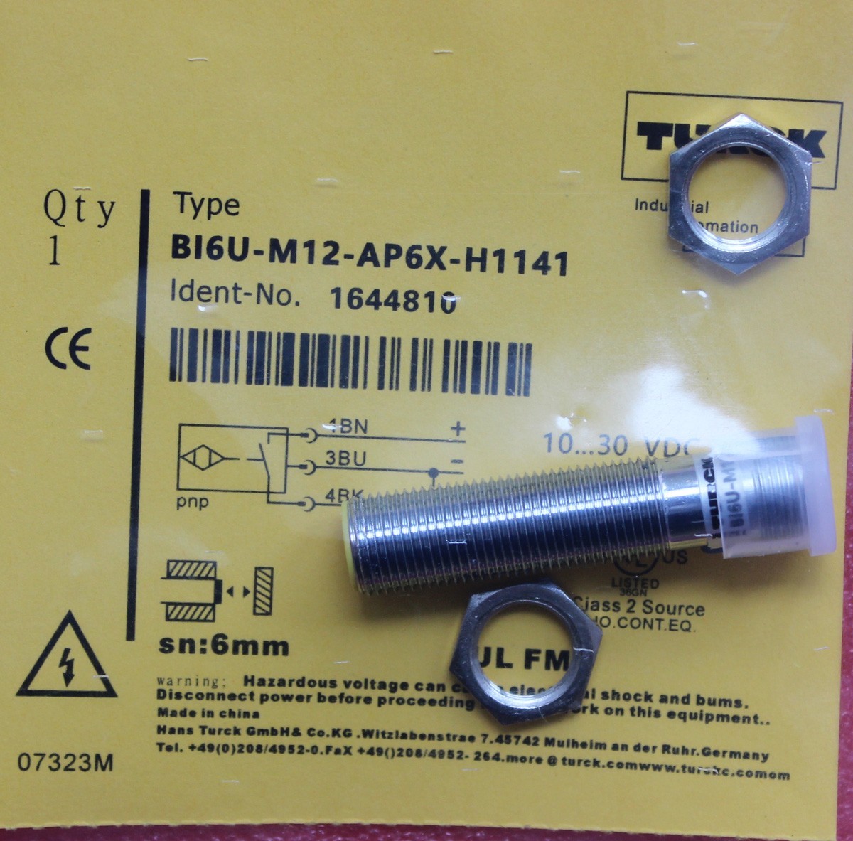 1pcs For Turck Bi6U-M12-AP6X-H1141 Inductive Proximity Switch Sensor 10-30VDC