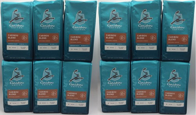 #ad Caribou Coffee Caribou Blend Ground Coffee MEDIUM Roast 12 oz DEC 2025 12 BAGS $39.95