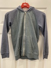 Quiksilver Boys Full Zip Hoodie Blue Grey Size M 12 Medium Surf Beach