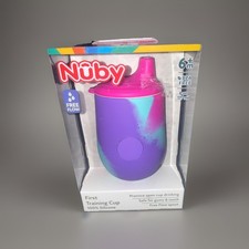 Nuby Silicone Tie Dye Training Cup Pink Purple Easy Drinking 6oz for Babies-B300