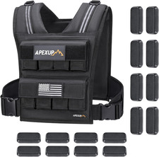 Adjustable Weighted Vest Men 20Lbs/30Lbs/40Lbs Weights with Reflective Stripe, W