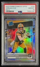JORDAN LOVE PSA 10 2020 PANINI DONRUSS OPTIC #154 RATED ROOKIE HOLO PRIZM RC