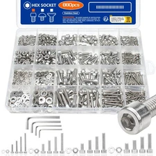 880pcs Metric Screws Assortment kit, Hex Socket Head Cap, Bolts Nuts Washers