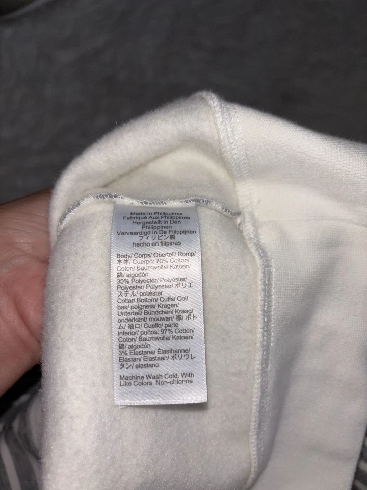 J Crew Mujer Talla. XXS Top 3/4 forrado de vellón con puntas gris y blanco. Exc. top Foto 4 de 4