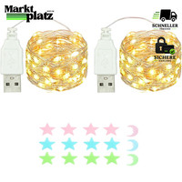 LED Lichterkette 50LED 5M Warmweiß USB Wasserdicht FüR Innen AußEn Hochzeit