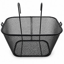 Bike Bicycle Handlebar Carry Basket Shopping Metal hook Black 20L Storage