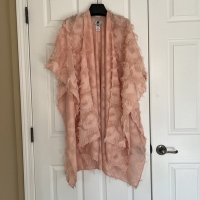 Laundry By Design Peach Whip Whispy Ruana Lightweight Wrap Perfect For Layering