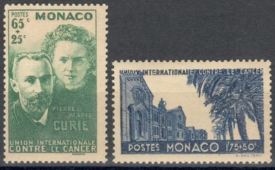 MONACO 1938 40. ENTDECKUNG RADIO PIERRE E MARIE CURIE MH / MNH * ** YVERT 167/8