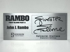 Sylvester Stallone Signed Rambo Sideshow Figure Plaque COA FULL NAME SIGNATURE