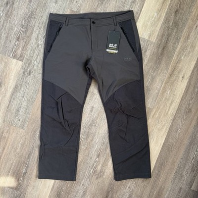 NEW Jack Wolfskin Drake Flex Pants Phantom Mens XXL EU 29 Outdoors Utility
