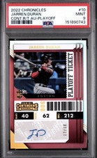 2022 Panini Chronicles Contenders Jarren Duran Playoff Ticket Auto /18 #10 PSA 9