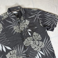 Quicksilver Waterman Collection Hawaiian Button Down Short Sleeve Shirt Mens M