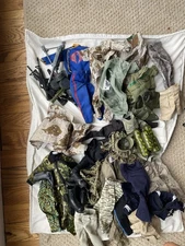 Lot GI Joe Action Figure Accessories - Jeep, Boat, Clothes, SCUBA, Misc. Guns