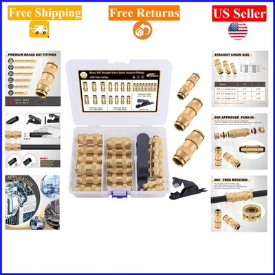 23 pcs Brass DOT Air Line Fittings Kit - Assortment for Truck & Trailer, Quic...