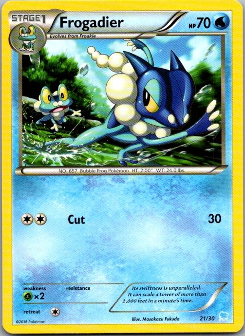 Frogadier (21) 21/30 Common XY Trainer Kit: Pikachu Libre & Suicune Pokemon LP