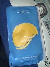 AqtivAqua Swim Cap with Protective Layer for Women Men Adult spandex yellow