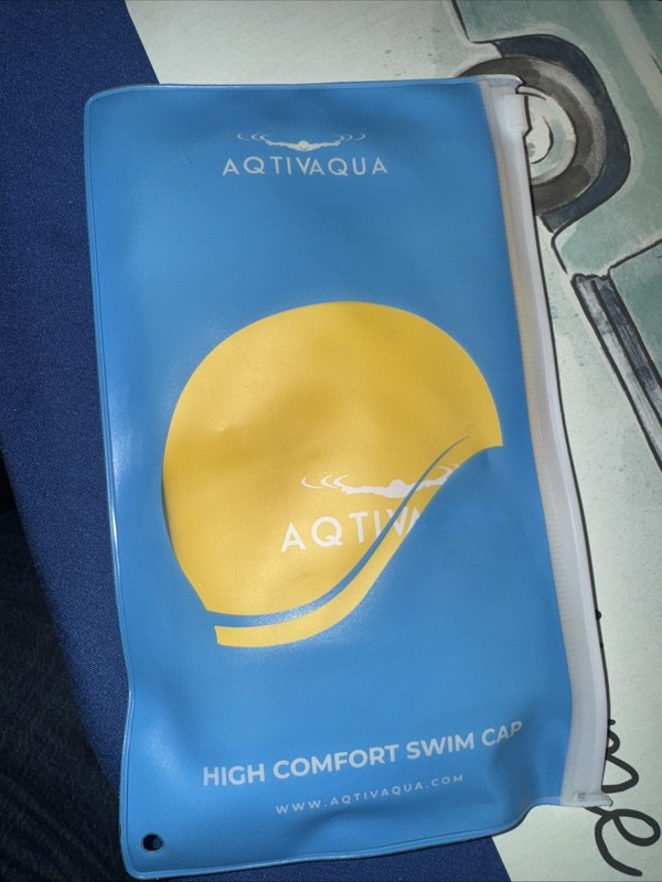 AqtivAqua Swim Cap with Protective Layer for Women Men Adult spandex yellow