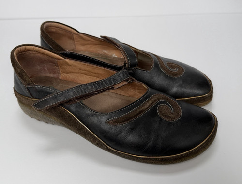 Naot Matai Swirl Brown Mary Jane Shoes 39 US Size 8-8.5 Hippie Boho Festival