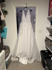 Wedding Dress - Never Worn - Boho - Size 10 - White With Floral Design
