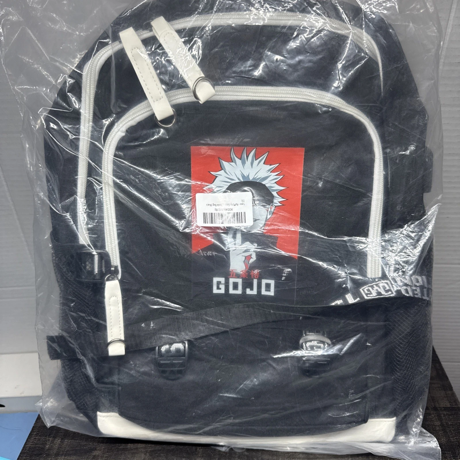 Anime Gojo Style Backpack w/ USB Charging Port – Black School Travel Bag New