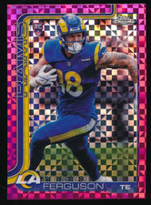 2025 Topps Chrome #335 Terrance Ferguson Rookie Card Pink X-Fractor LA Rams. rookie card picture