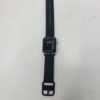 Apple Watch Series 3 38mm GPS WiFi Cellular Silver Aluminum Black Silicone Band