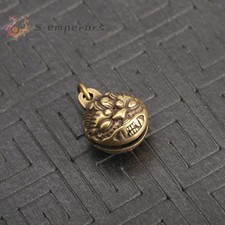 Chinese old Antique Collectible Brass Tiger head small bell Exquisite Pendant