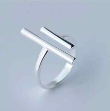 Long Bar Ring 925 Sterling Silver Band Statement Handmade Ring All size-m-77