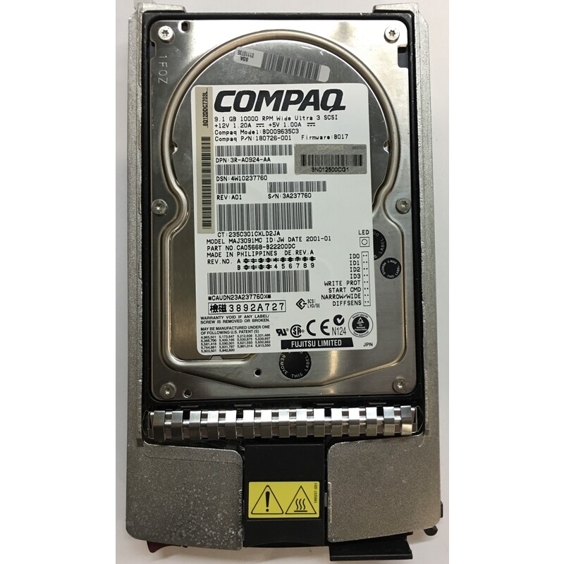 180726-001 - Compaq 9.1GB 10K RPM SCSI 3.5