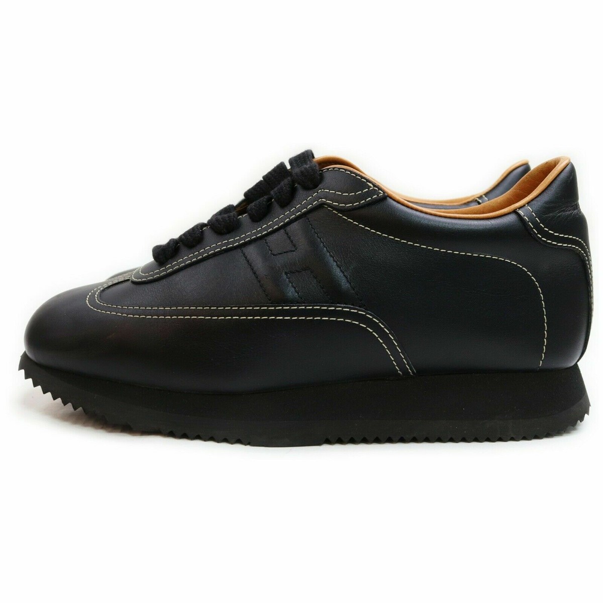 Hermes Quick Leather Sneakers 35.5 Ladies Black | eBay
