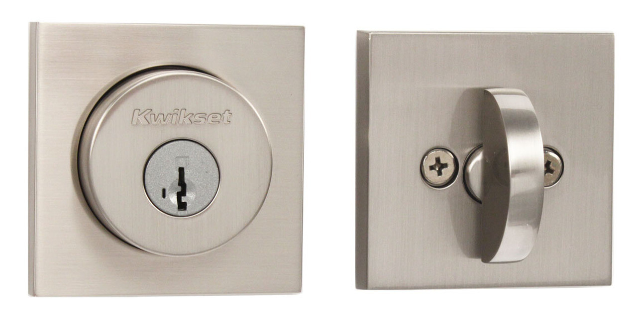Kwikset Halifax 158SQT-15SMT SmartKey Single Cylinder Deadbolt - Satin Nickel