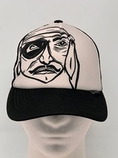 Vintage QUIKSILVER Youth Snapback Hat Black Mesh Pirate Surf Kids Adjustable Cap