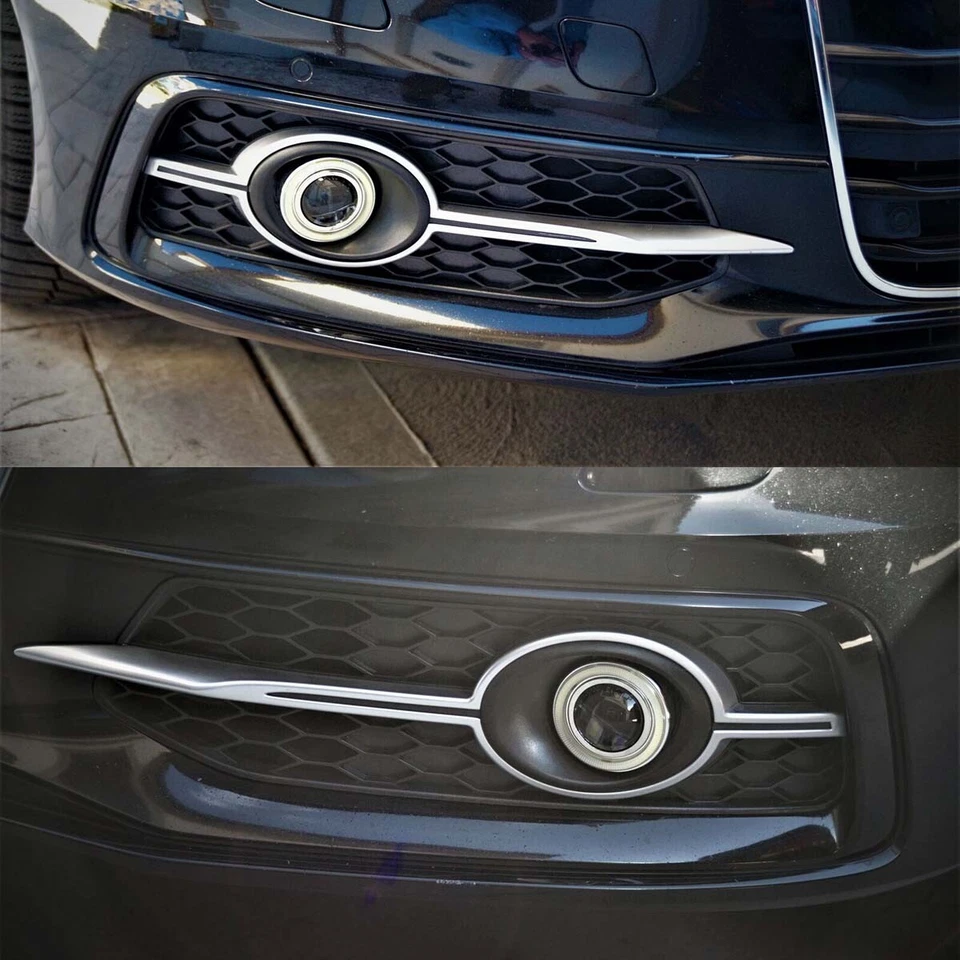 LED Fog Lights Halo Rings Projector Lens Assembled Bumper Cover For Audi S6 - Image 2 of 4