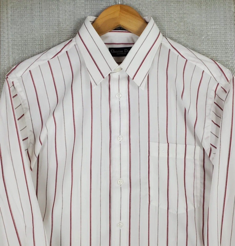 Camisa De Colección Christian Dior Talla Grande 16/35 Para Hombres Puño Francés Hecha en EE. UU. Monsieur Foto 2 de 4