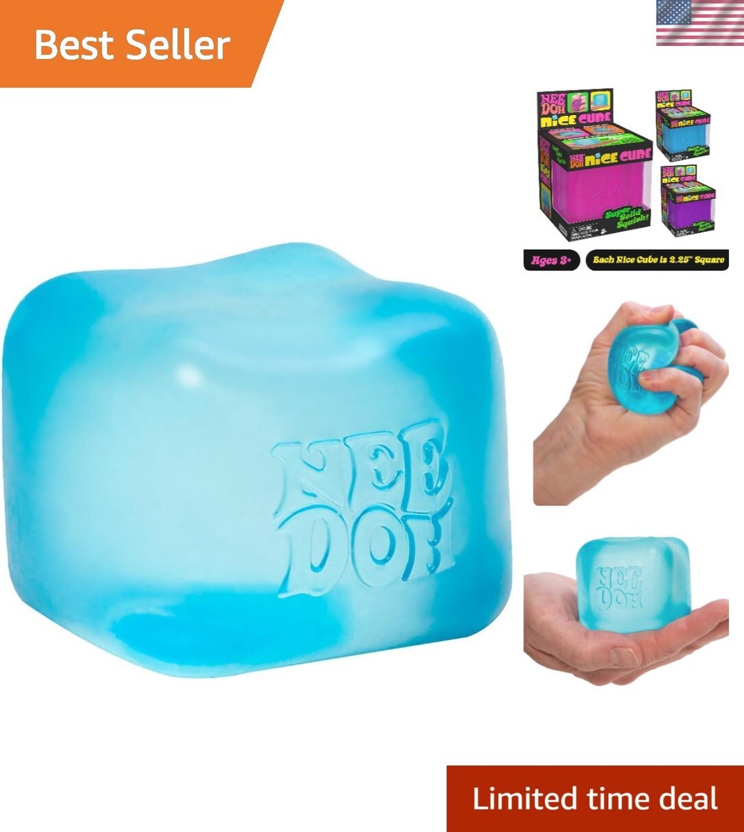 NeeDoh Nice Cube -Sensory Squeeze Toy with Super Solid Squish