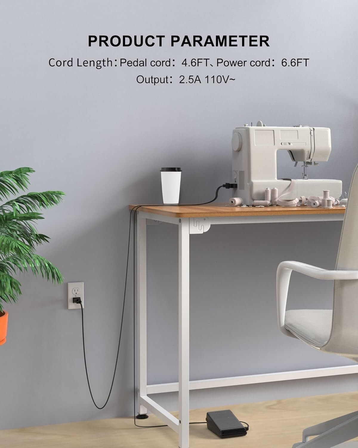 FOOT CONTROL+CORD for Janome 033770217 hd1000 hd3000 128 2212 7318 7933 3434d