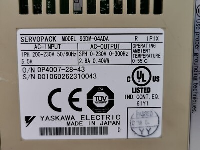 YASKAWA SGDM-04ADA SERVO PACK 200V | eBay