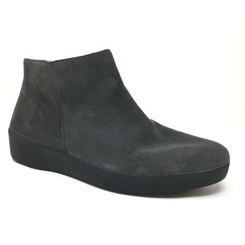 Fitflop Sumi Ankle Boots Booties Shoes Womens Size 8.5 Gray Suede Wedge Zip Up - 第 1/9 張圖片