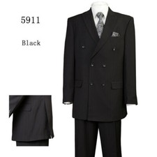 Men's Double Breasted Suit Striped , Double Vents ,Pants with Pleats 5911
