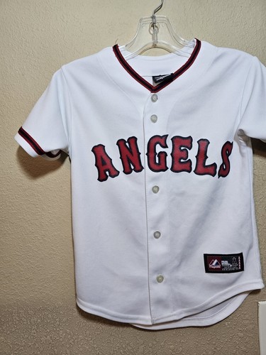 Majestic Los Angeles Angels Torii Hunter #48 Sewn Boys Jersey Size Small 9-10 - Picture 3 of 8