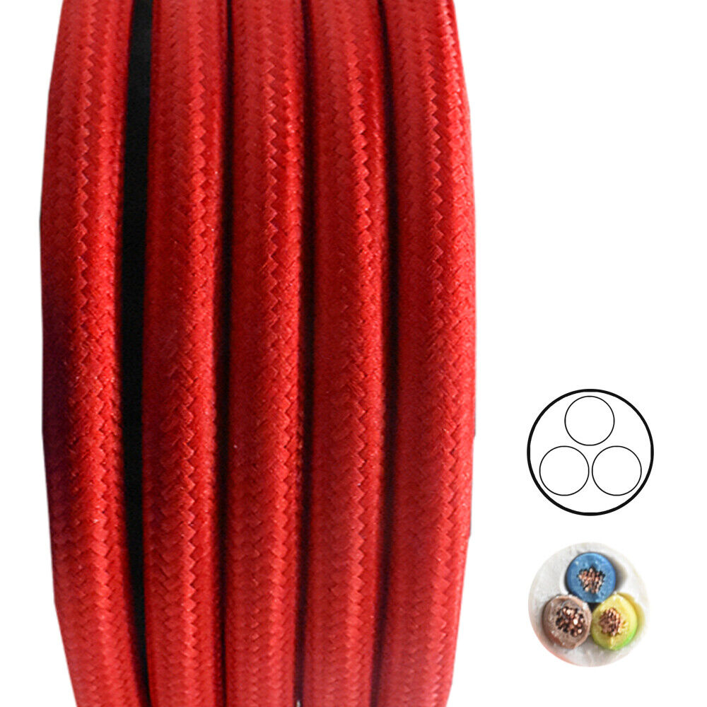 Textile cable Red 3 Metre 3G Discount is also underway Sale Fabric Cable H03VV-F 75 0