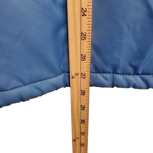 Vintage TODD OLDHAM TO2 Jacket Women Small Blue Full Zip Hooded Fur Trim Quilted - Picture 9 of 10