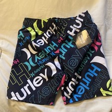 Boys Hurley Colorful Logo Swim Shorts 4T New